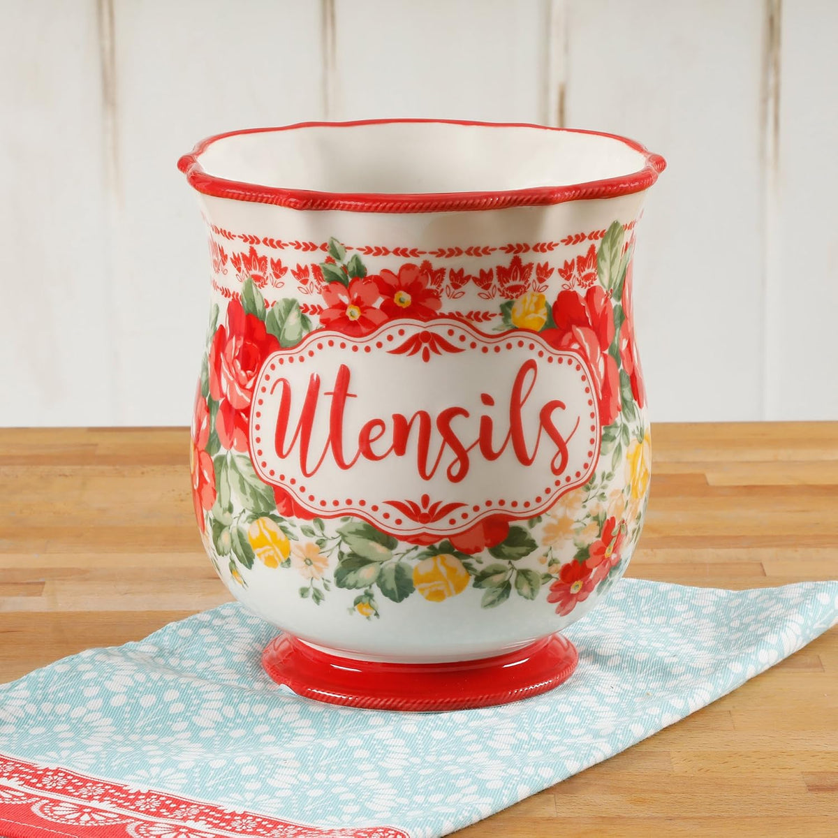 Porta utensilios vintage floral Pioneer Woman