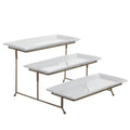 Juego de 3 platos de ceramica con rack de metal Gibson Elite