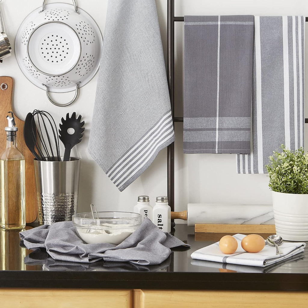 Set de 5 toallas para cocina grises