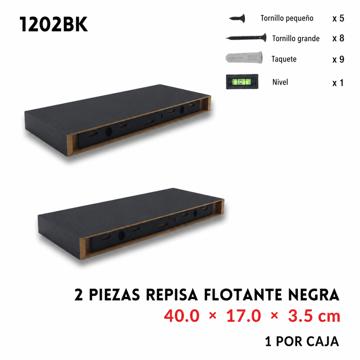 Repisas de madera de 2 piezas, varios colores