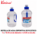 Botella de agua deportiva de plástico 1 L
