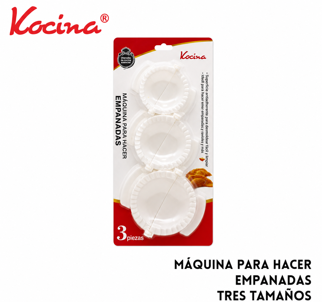 Molde para empanadas tres tamaños