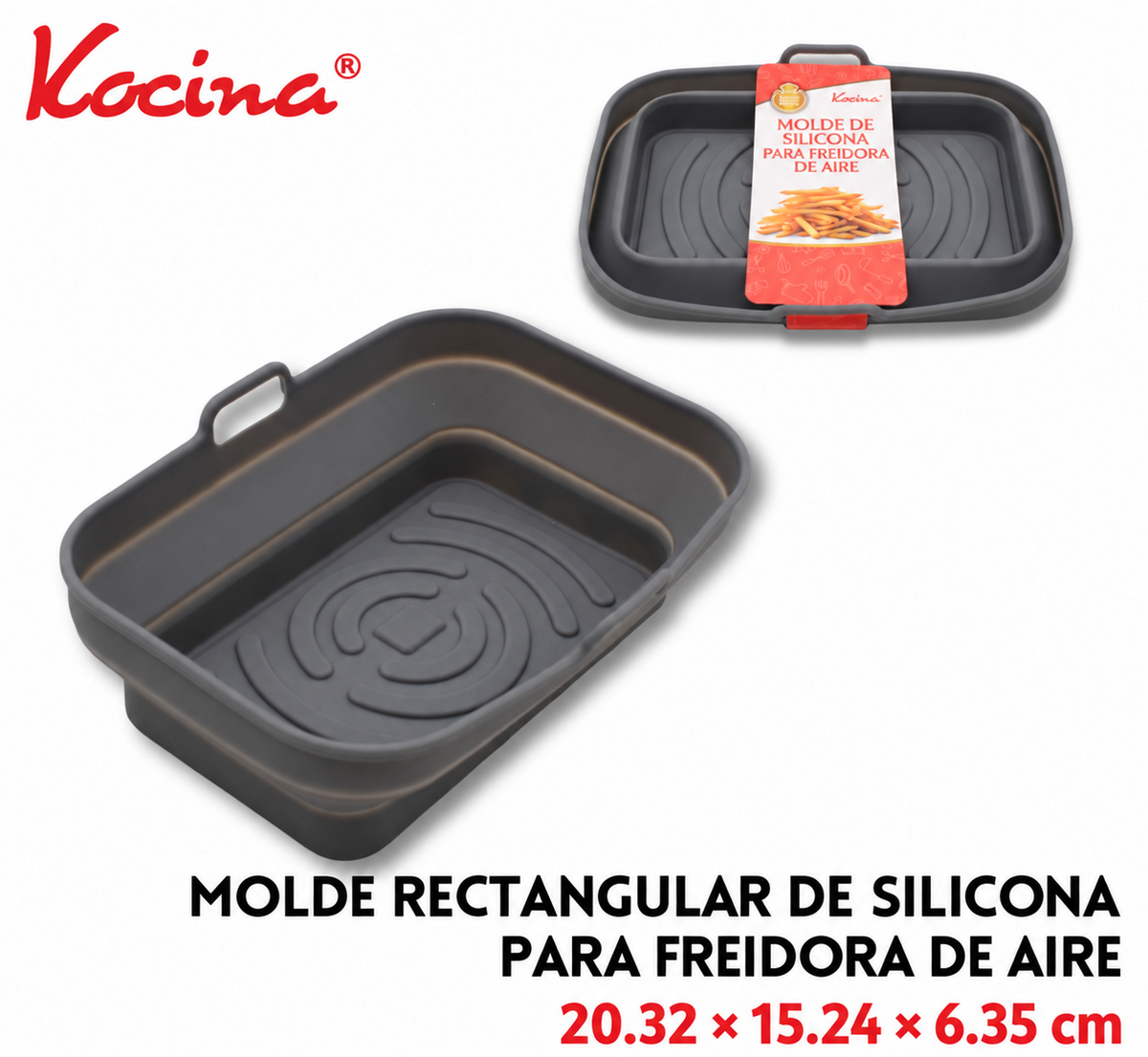 Molde rectangular de silicona para freidora de aire