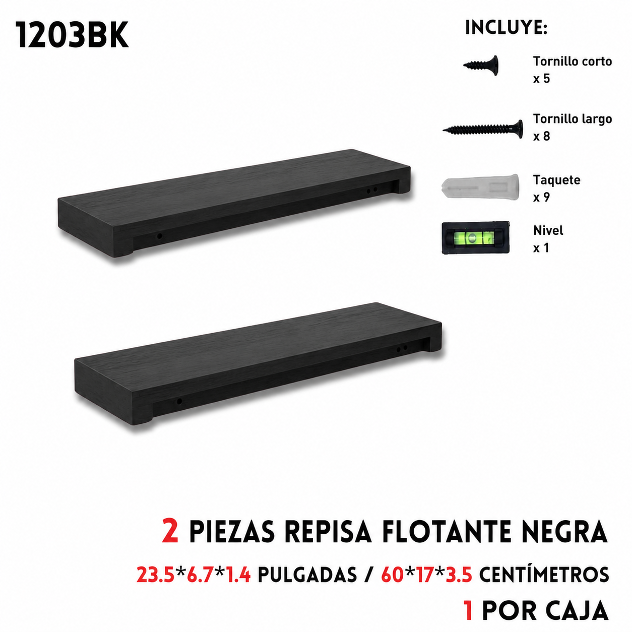 Repisa de 2 piezas de madera, varios colores