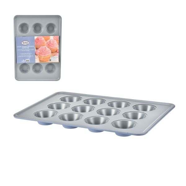 Molde para muffins de 12 tazas de acero al carbono