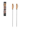 Juego de 2 brochetas de acero inoxidable para barbacoa