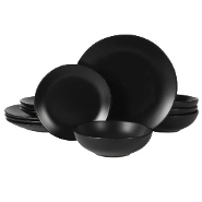 Juego de vajilla de cerámica fina redonda de 12 piezas Gibson Home Everyday