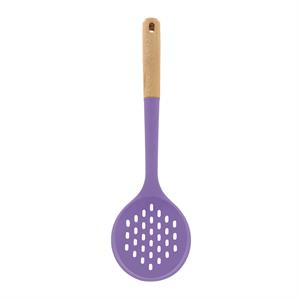 Espumadora de silicona morada con mango de madera Bonita Home