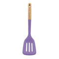 Espátula ranurada morada con mango de madera Bonita Home