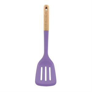 Espátula ranurada morada con mango de madera Bonita Home