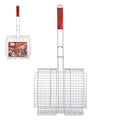 Cesta para parrilla rectangular de 62 cm con mango de madera