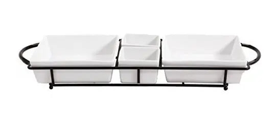 Juego de 4 platos de cerámica con base de metal Gibson Elite