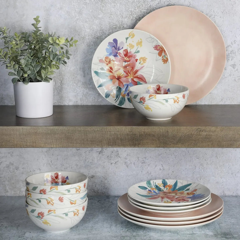 Vajilla de porcelana Spice by Tia Mowry de 12 piezas Gibson