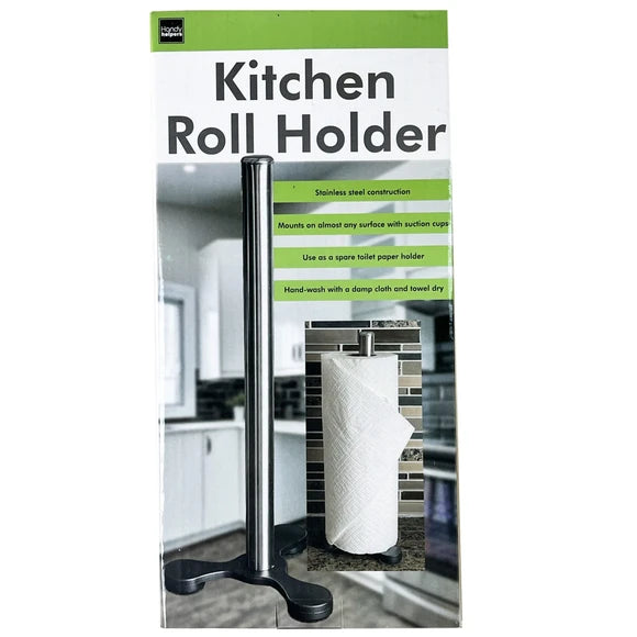 Soporte metálico para rollo de papel de cocina