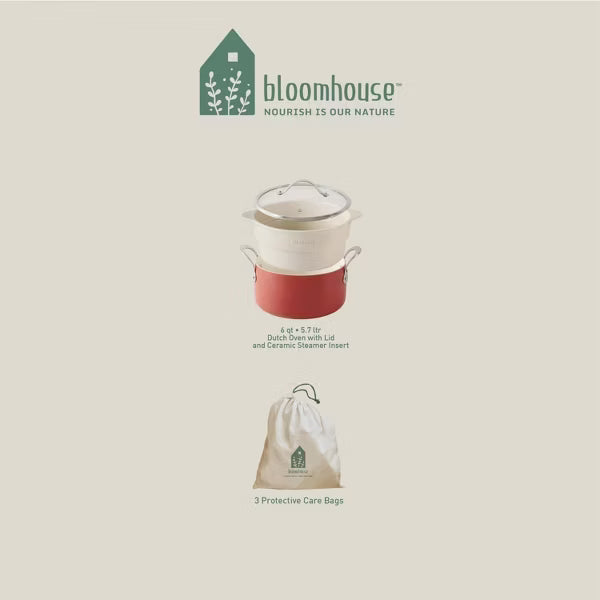 Horno holandés de aluminio Bloomhouse de 5.6 litros con vaporera de cerámica - Dos colores