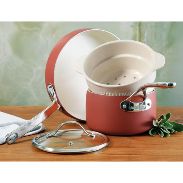 Juego de utensilios de cocina de aluminio Bloomhouse de 4 piezas con vaporera de cerámica antiadherente - Dos colores