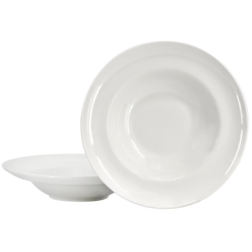 Juego de 2 cuencos de cerámica fina de 591 ml para entrantes Gibson Home Great Essentials en blanco