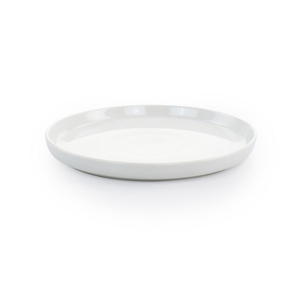 Juego de vajilla de cerámica fina Gibson Home White Deco de 16 piezas en blanco