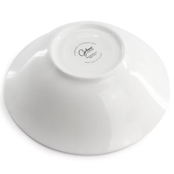Juego de vajilla de cerámica fina Gibson Home Wintercap de 12 piezas en blanco