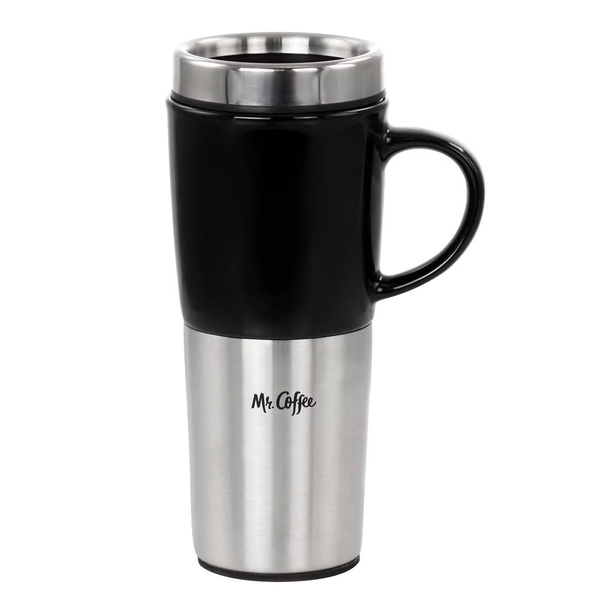 Taza de viaje Mr. Coffee de acero inoxidable y cerámica de 473 mililitros