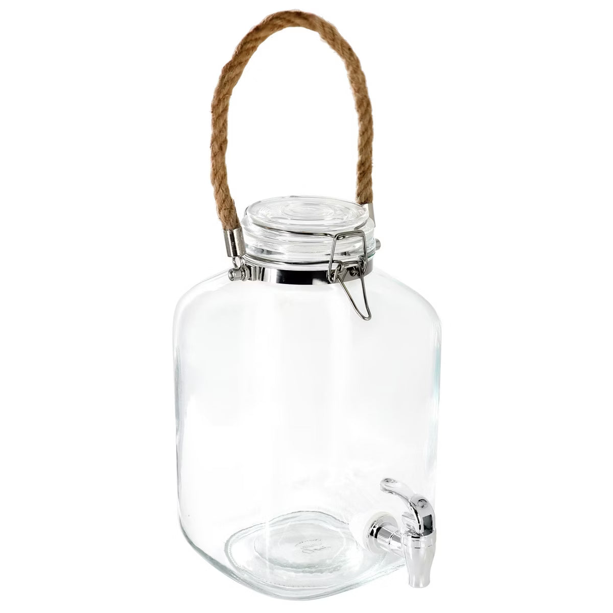 Dispensador de bebidas de vidrio Gibson Home Ferris de 4.9 litros con asa de cuerda