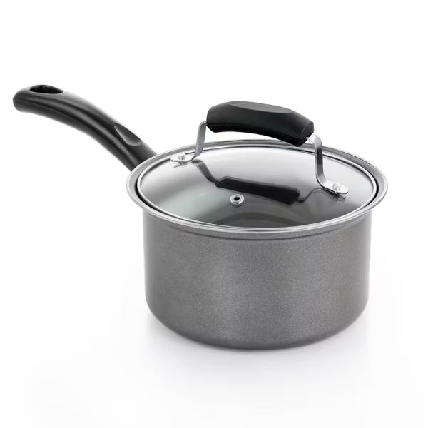 Juego de utensilios de cocina antiadherentes de acero al carbono Gibson Everyday Highberry de 3 piezas en gris