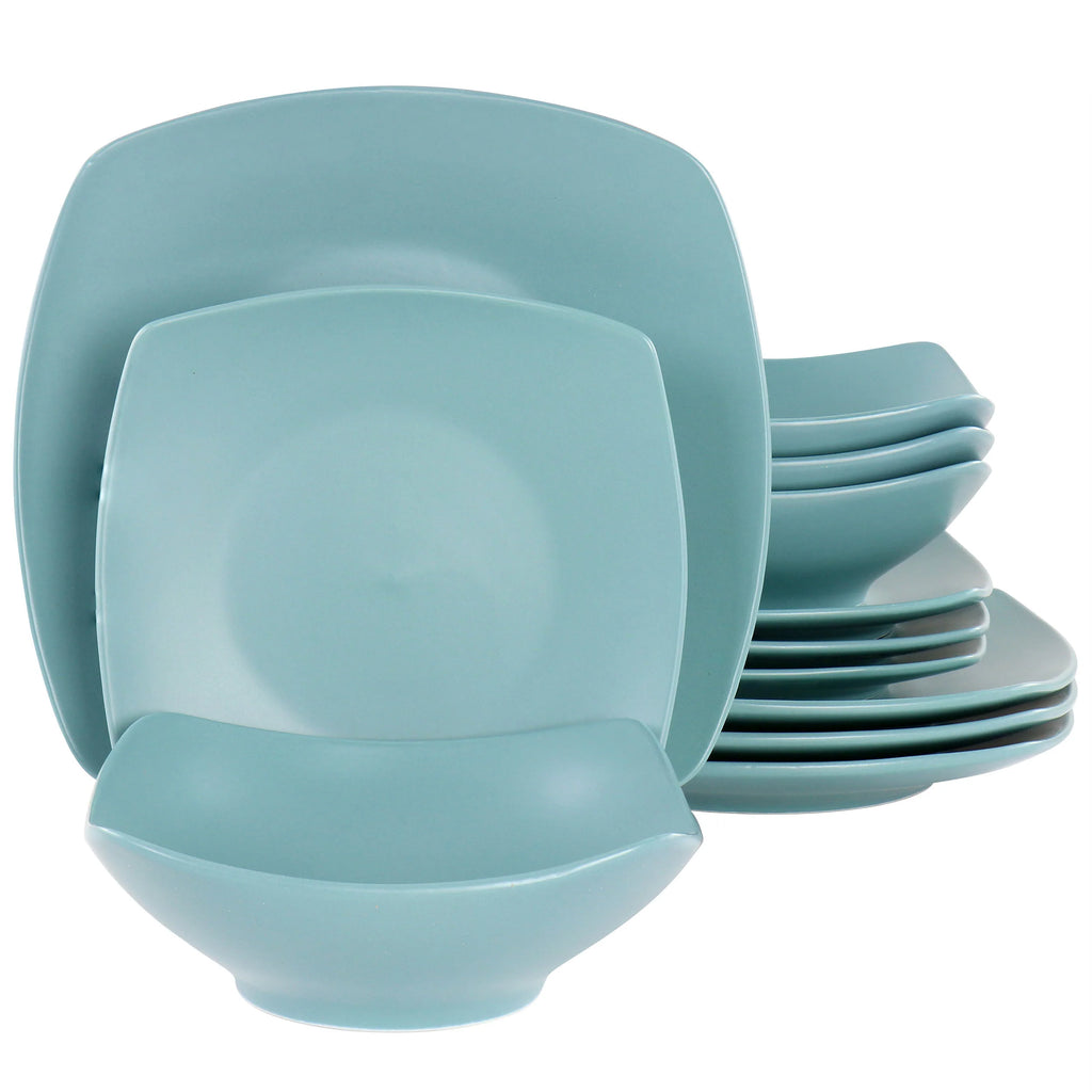 Juego de Vajilla de cerámica fina de 8 piezas Gibson Home