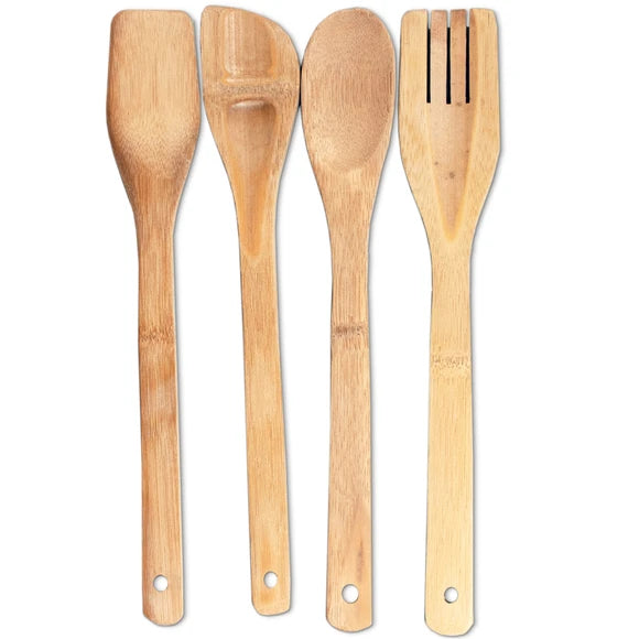 Utensilios de bambú para cocina 4 piezas