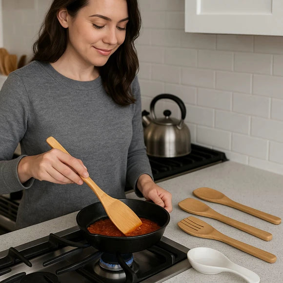 Utensilios de bambú para cocina 4 piezas