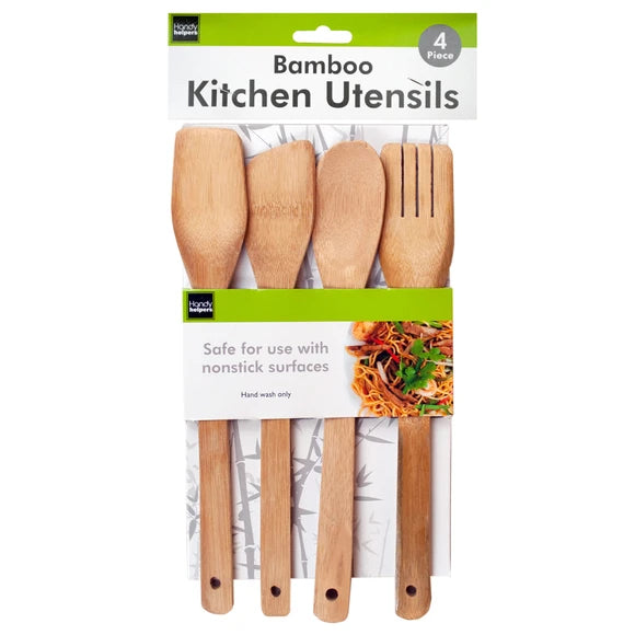 Utensilios de bambú para cocina 4 piezas