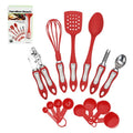 Juego de herramientas y accesorios Hamilton Beach de 14 piezas con mango suave al tacto color rojo