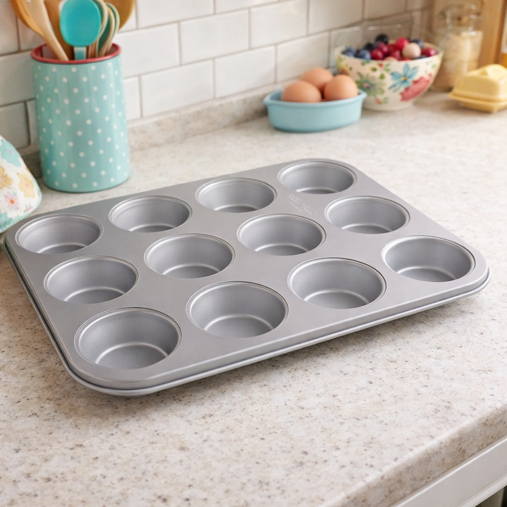 Floral Garden 12 PC para Muffin, Antiadherente