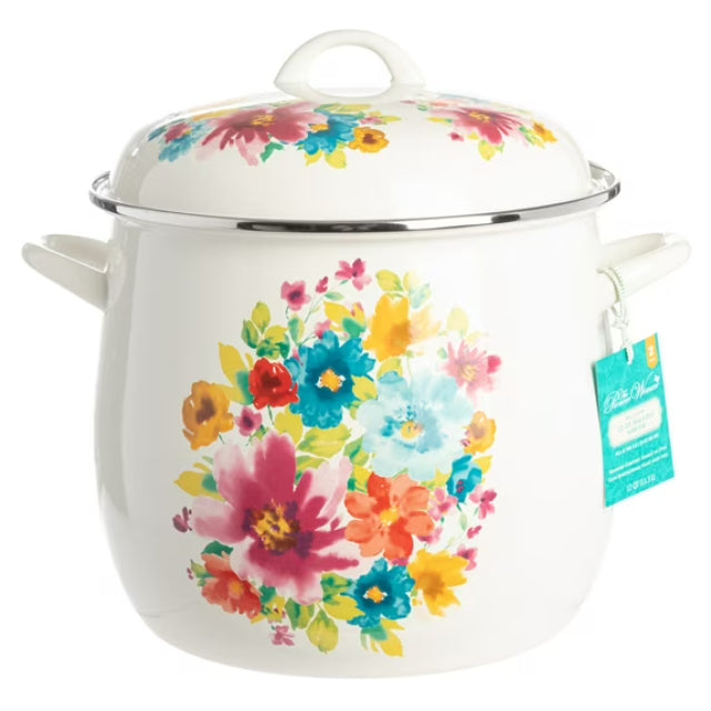Olla de peltre belly shape blanca Pioneer Woman 11.3 L