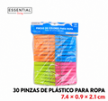 30 pinzas de plástico para ropa