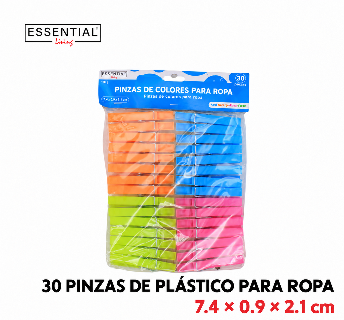 30 pinzas de plástico para ropa