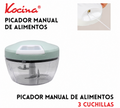 Picador manual de alimentos de 3 cuchillas
