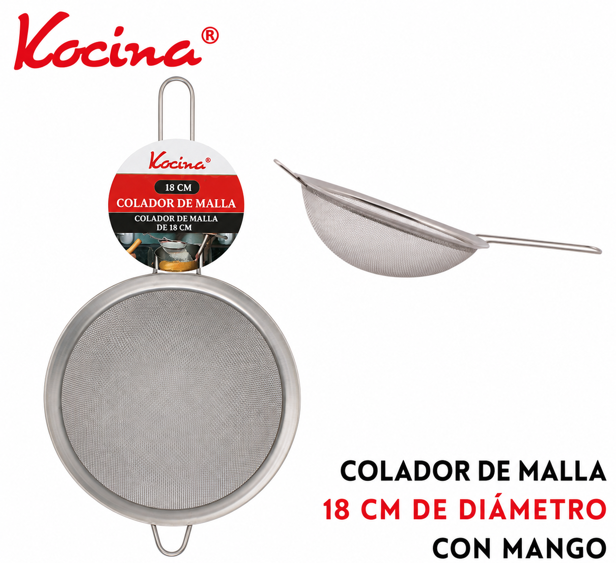 Colador de malla acero inoxidable