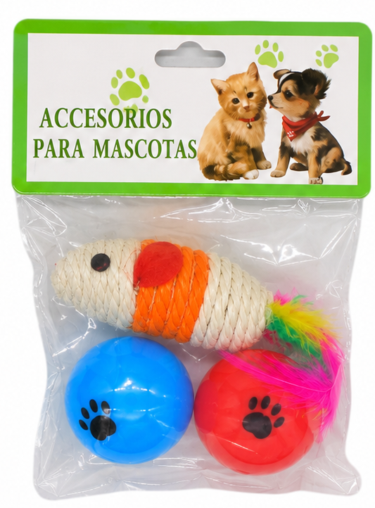 Juego para gato (bola y ratón) con sonido