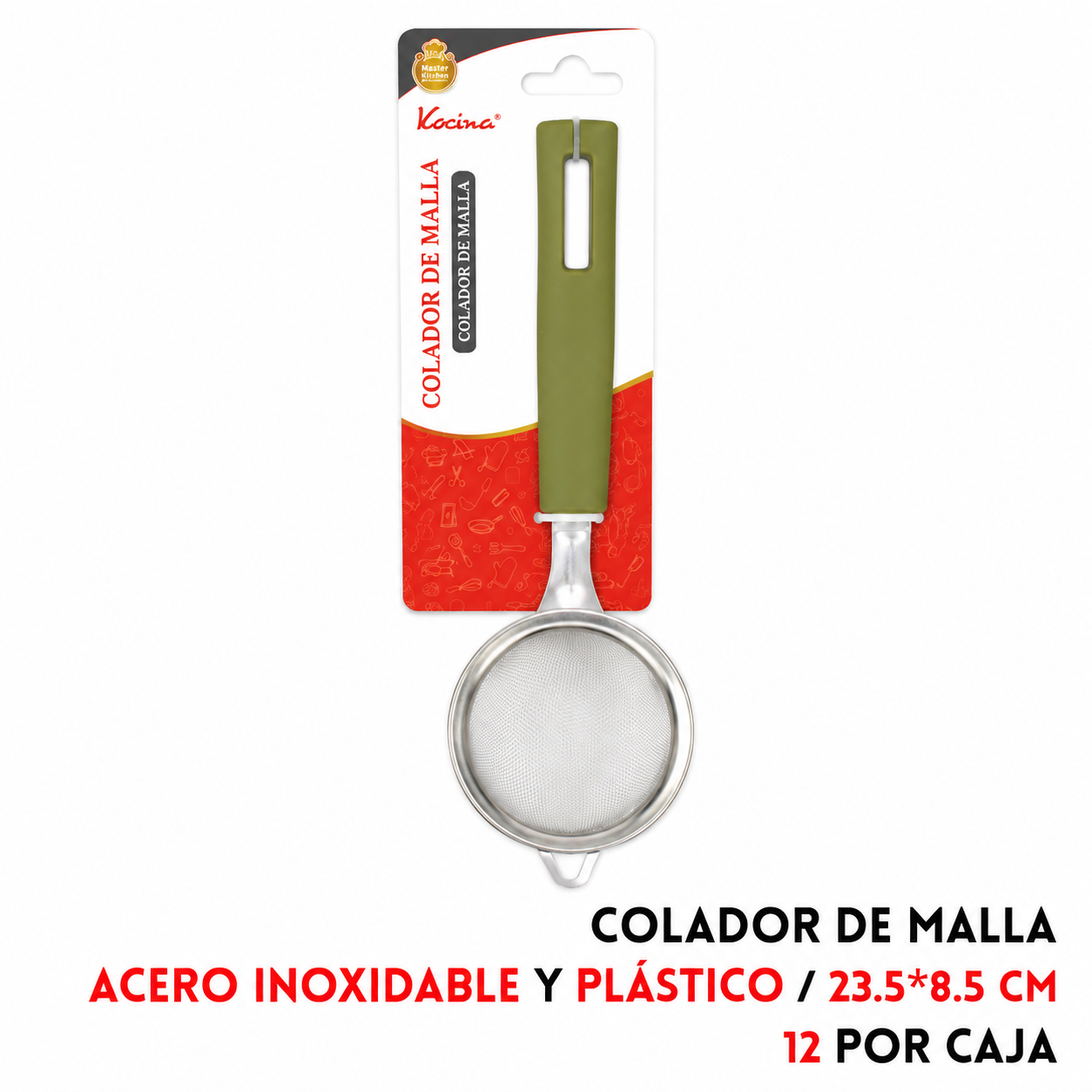 Colador de malla de acero inoxidable
