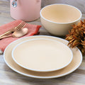 Juego de vajilla de cerámica de 12 piezas Tia Morwy Creamy Tahini