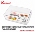 Contenedor organizador transparente para refrigerador