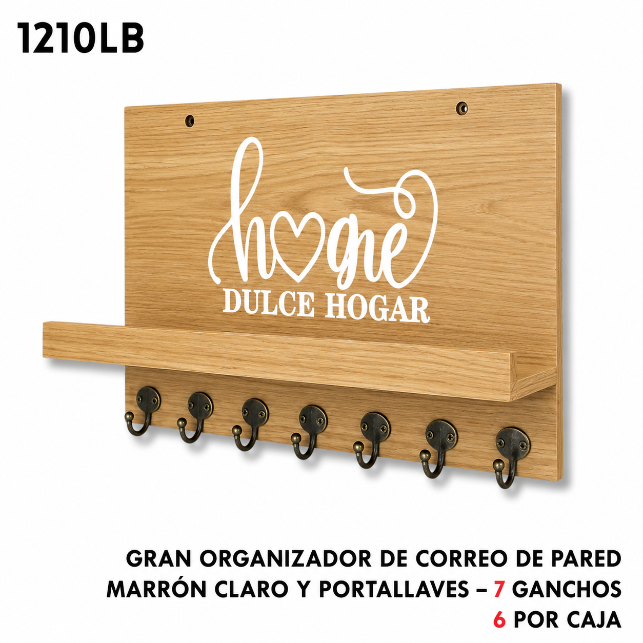 Organizador de correo de pared con porta llaves, varios colores