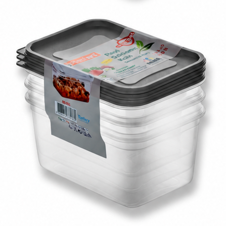 3 recipientes de plástico para alimentos 1.3 l
