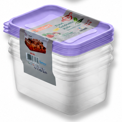 3 recipientes de plástico para alimentos 1.3 l