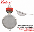 Colador de malla de acero inoxidable 16cm con mango