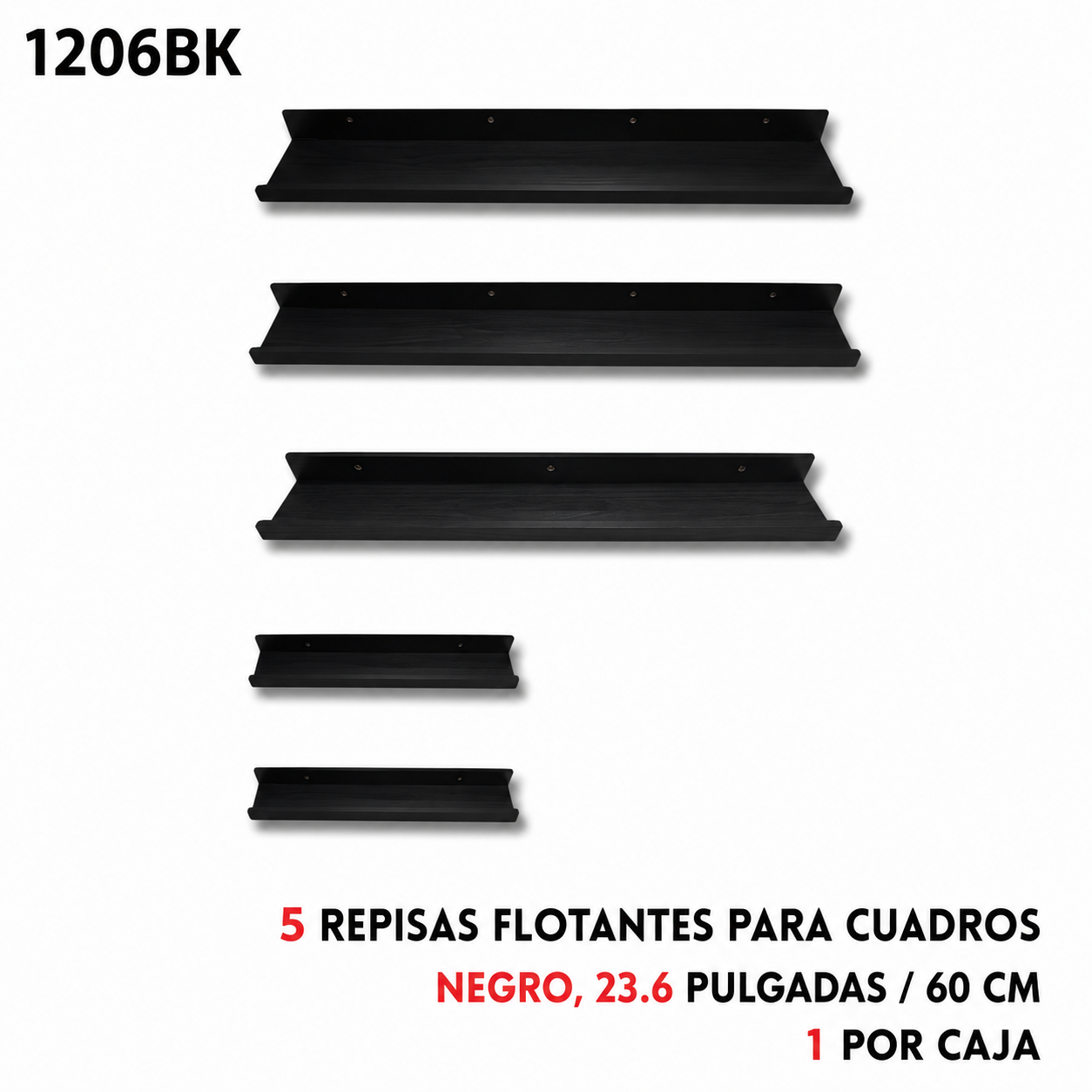 Repisa de 5 piezas de madera, varios colores