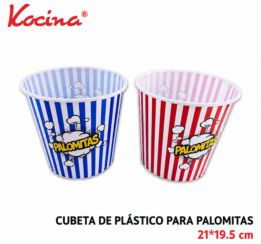 Cubeta de plastico para palomitas