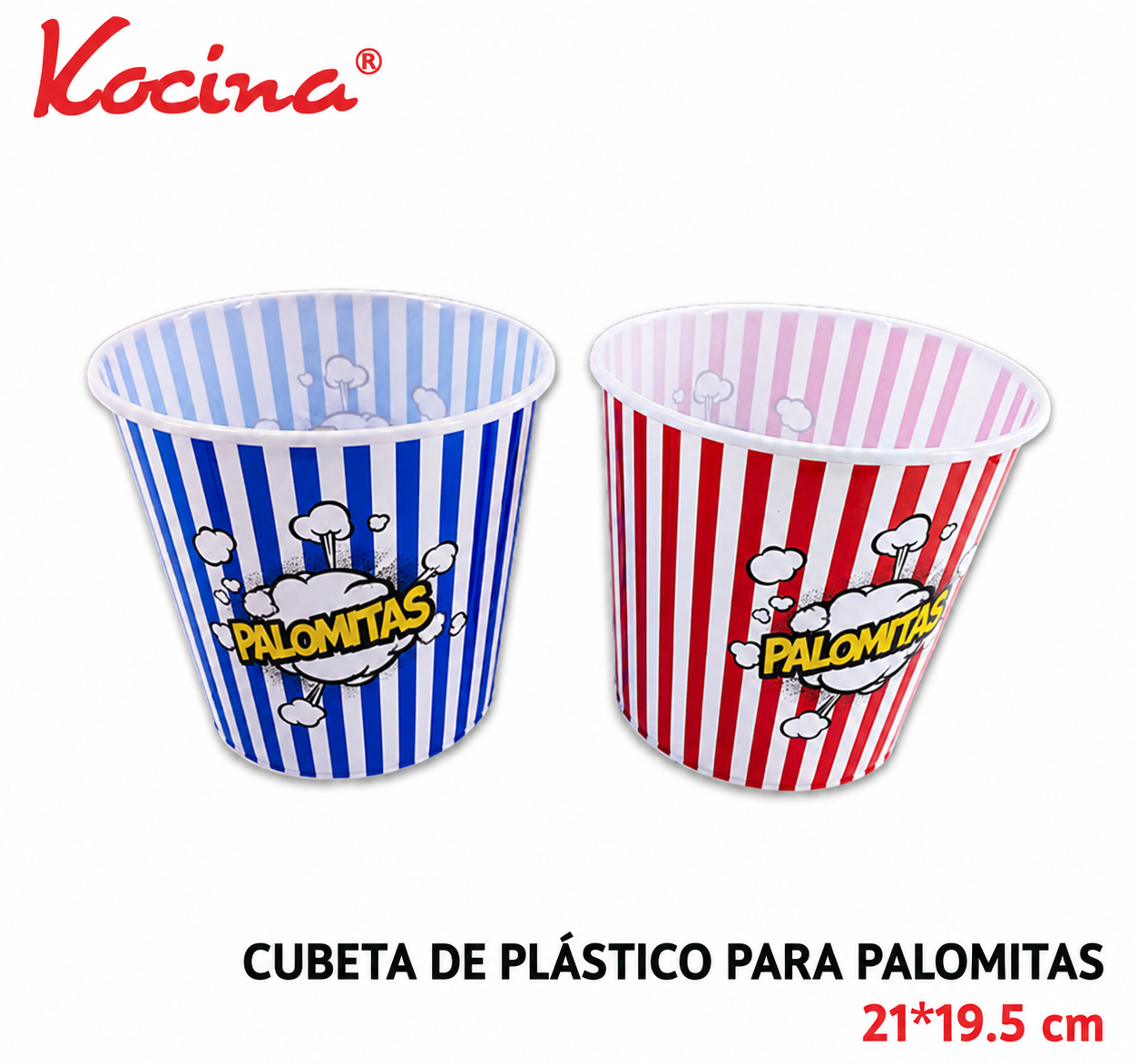 Cubeta de plastico para palomitas