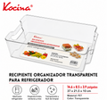 Recipiente organizador transparente para refrigerador