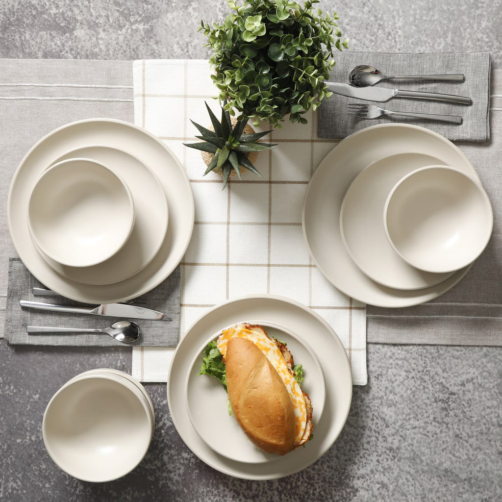 Vajilla de 12 piezas Better Homes & Gardens Zuri, crema